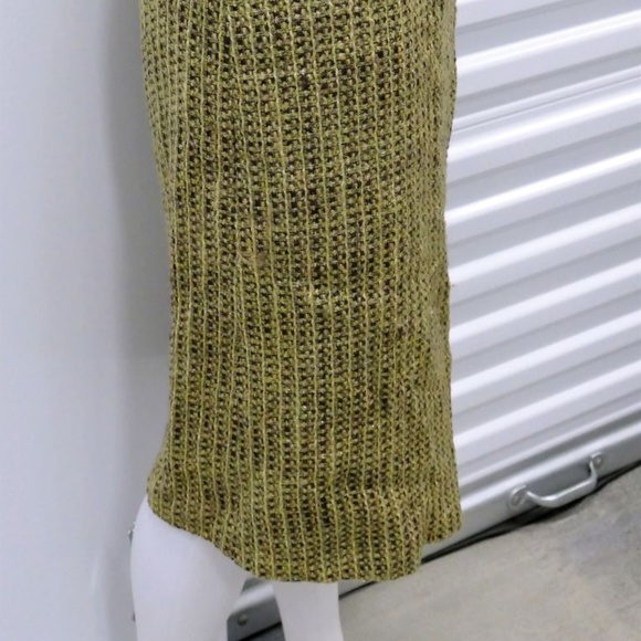 Barneys New York Gold Brocade Pencil Skirt sz 8 - Picture 1 of 8